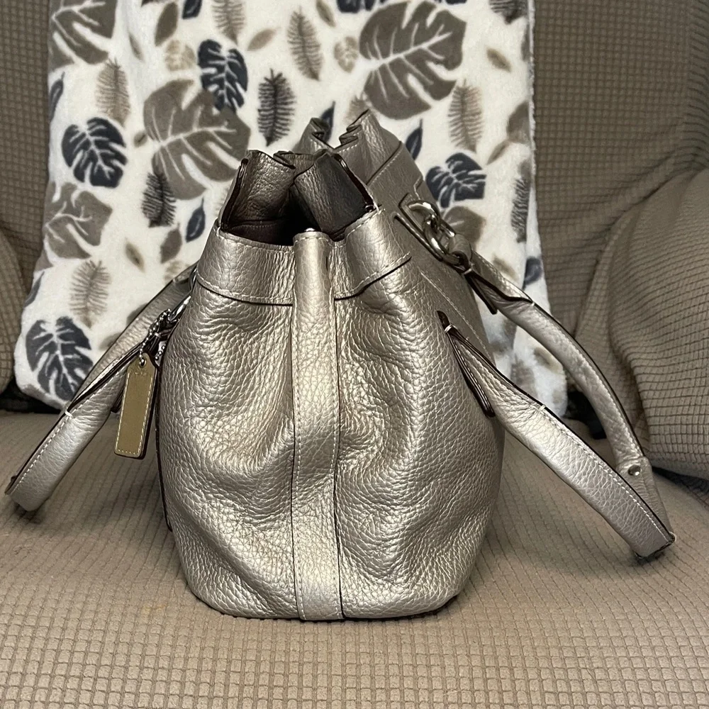 Coach Penelope Metallic Silver Shoulder Bag